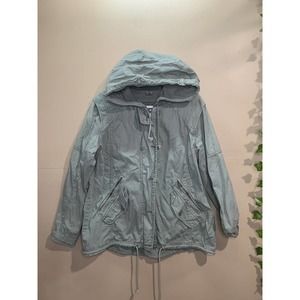 American Eagle Safari Utility Jacket Womens XLarge Green Full Zip Hooded